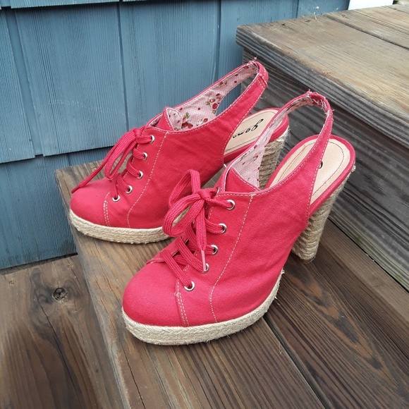 Gomax Shoes - 🍒Cherry Red Lace up Heels 👠